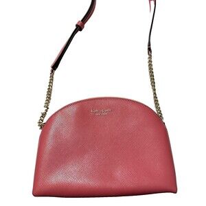 Kate Spade Bag Womens Spencer Dome Crossbody Pink Double Zip up Saffiano Leather